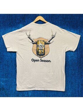Busch Light Open Season Beer Game Hunting Trophy Baggy Tee L